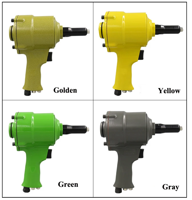 Air pneumatic rivet gun using with low profile threaded inserted nut blind rivet