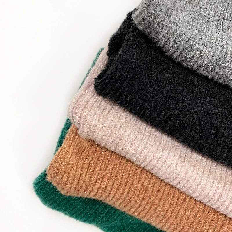 
OEM factory custom solid color sequin beads half collar knitting long sleeve alpaca women sweater with peraly 