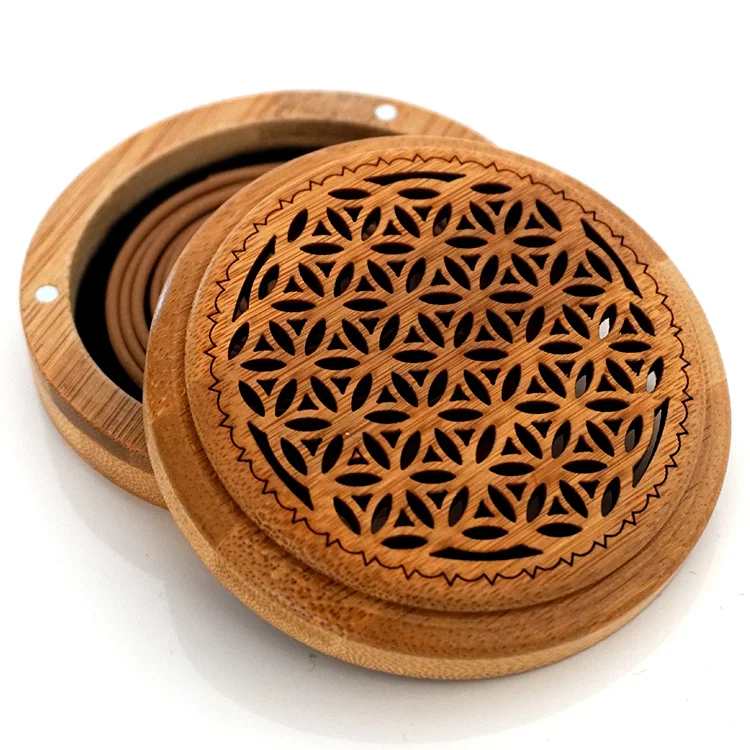 Hot selling Bamboo round incense burner
