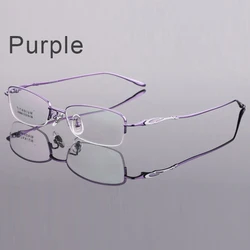 Elegant Women Half Frame Pure Titanium Optical Frame China Manufacturer Ultralight Fashion Glasses Eyeglasses For Female