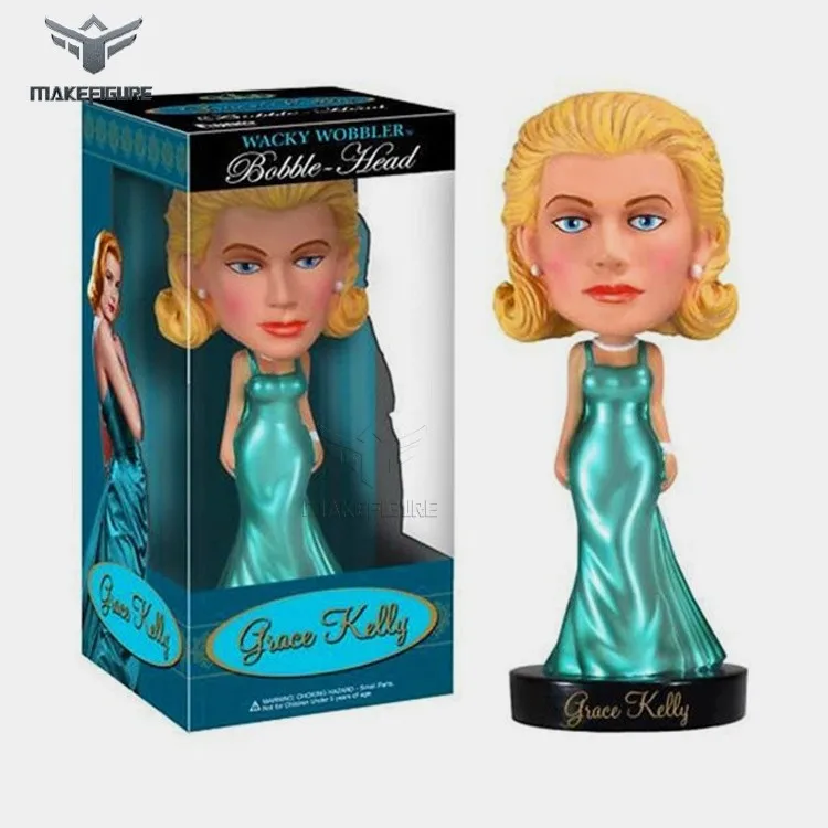 custom made movie star bobble head, rock singer and pop dancer wobble head figure, famous people vinyl bobble head