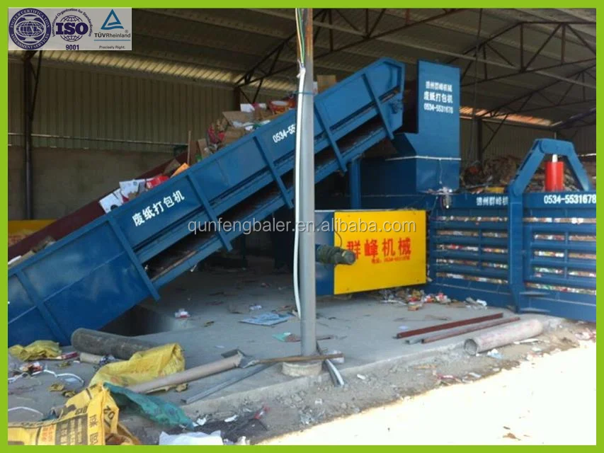 FDY-100T automatic horizontal balers for waste paper/cardboard hydraulic baler machine/horizontal baling press machine