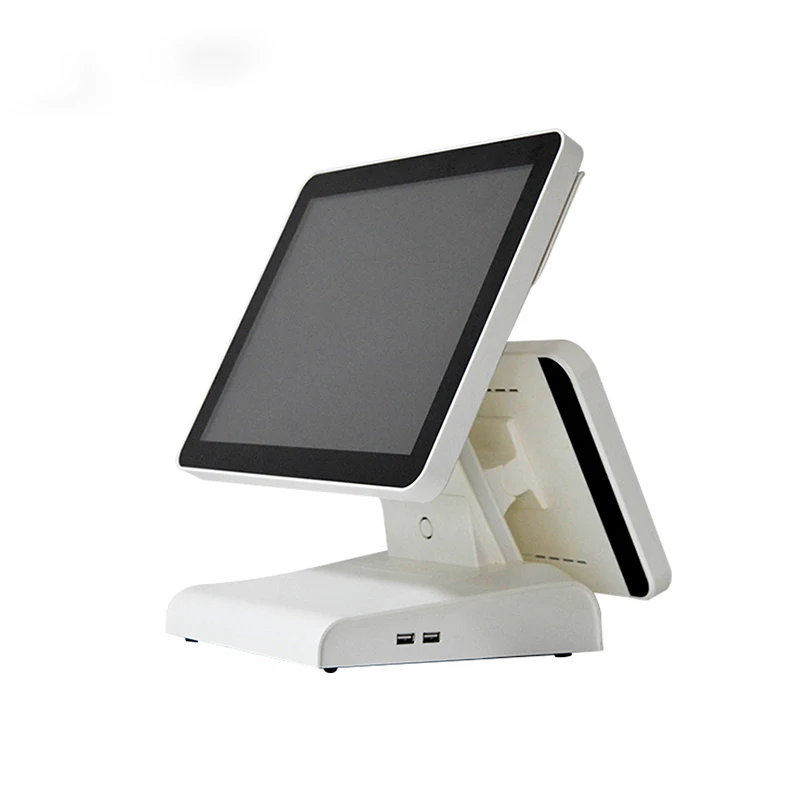 Factory 15 inch TFT LCD Dual Screen All In One POS System Cash Register For E-shop
