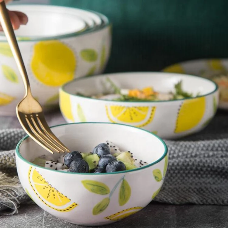 
roller pressing shape bone china salad bowl 