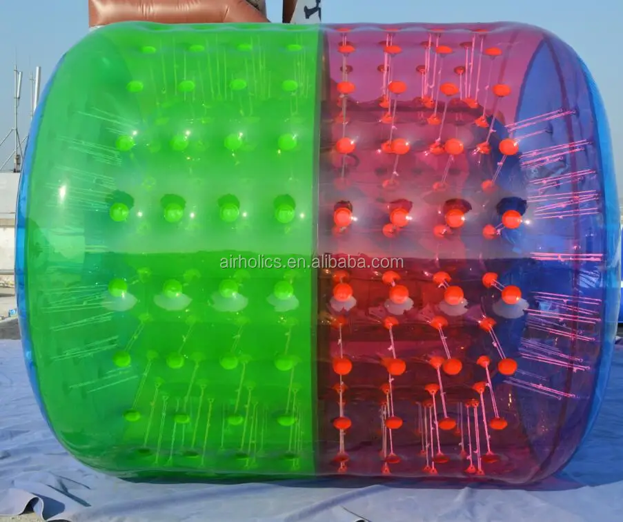 Cheap and promotional outdoor giant customized color water walking roller inflatable, roller bubble roller for swimming pool