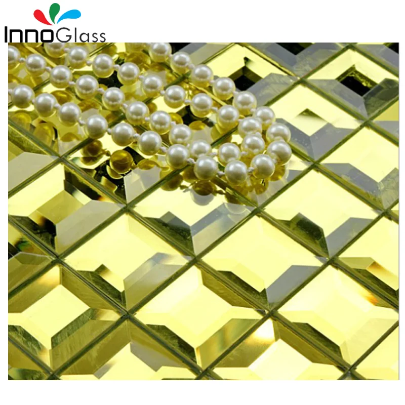 Seamless crystal glass 5 face edging mosaic mirror tile TV background wall