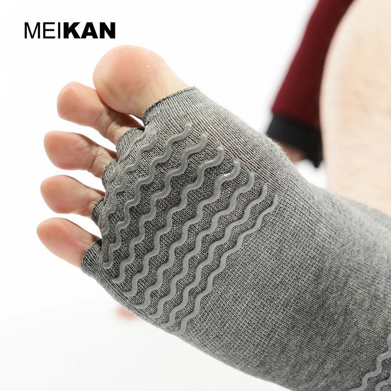 Носки MEIKAN цветные на заказ Нескользящие хлопковые Нейлоновые женские носки с открытым пятью пальцами для йоги