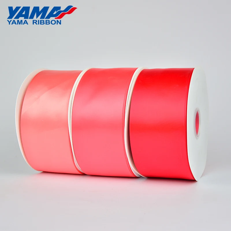 Yama Silk Satin Ribbon Factory Wholesale 3 Inch 75mm Single Face Smooth Blue RIBBONS 100% Polyester Solid Color