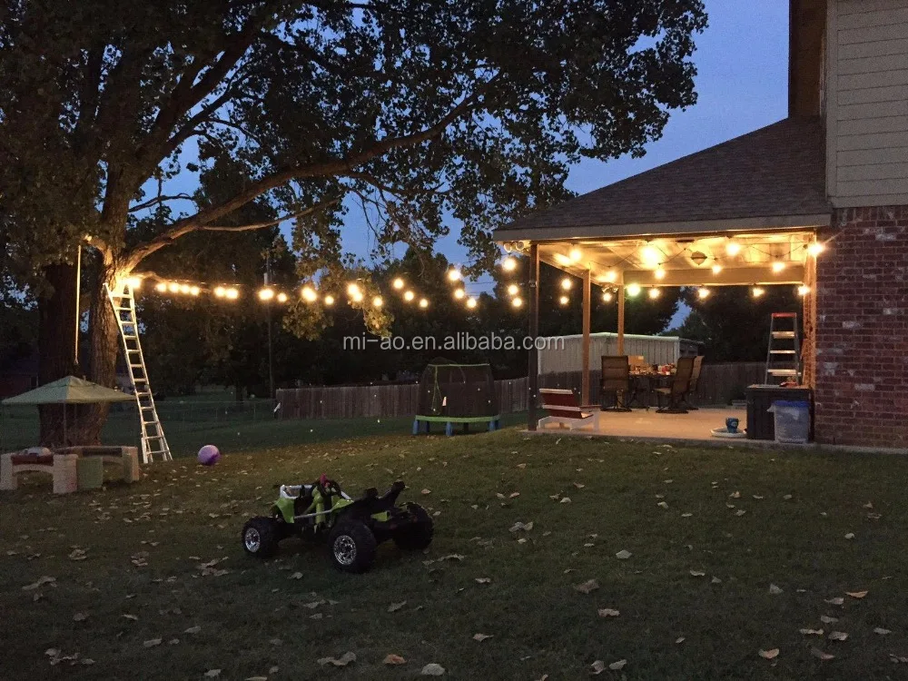 2 core wires Rubber 110V 14.6 meters E27 lamp holder outdoor decoration led festoon string lights
