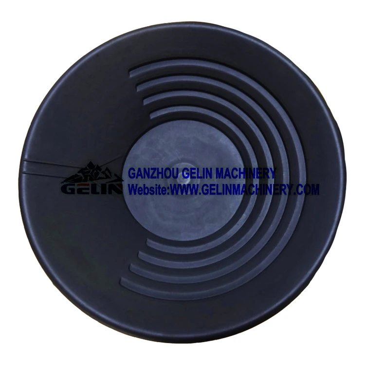 Black gold panning basin for alluvial gold washing and recovery