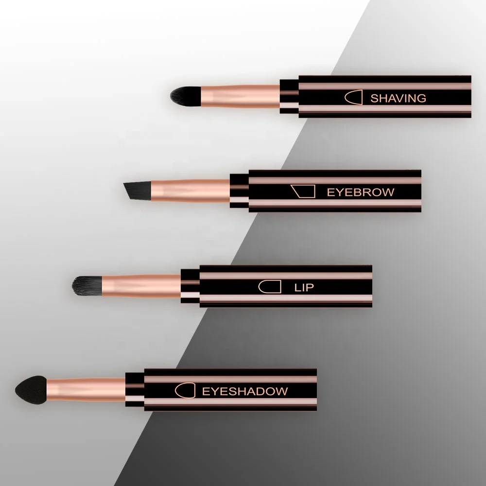 New Products 4 in 1 Makeup Cosmetic Brush Lip Eyebrow Sponge Eyeshadow Brush Multifunctional Brush
