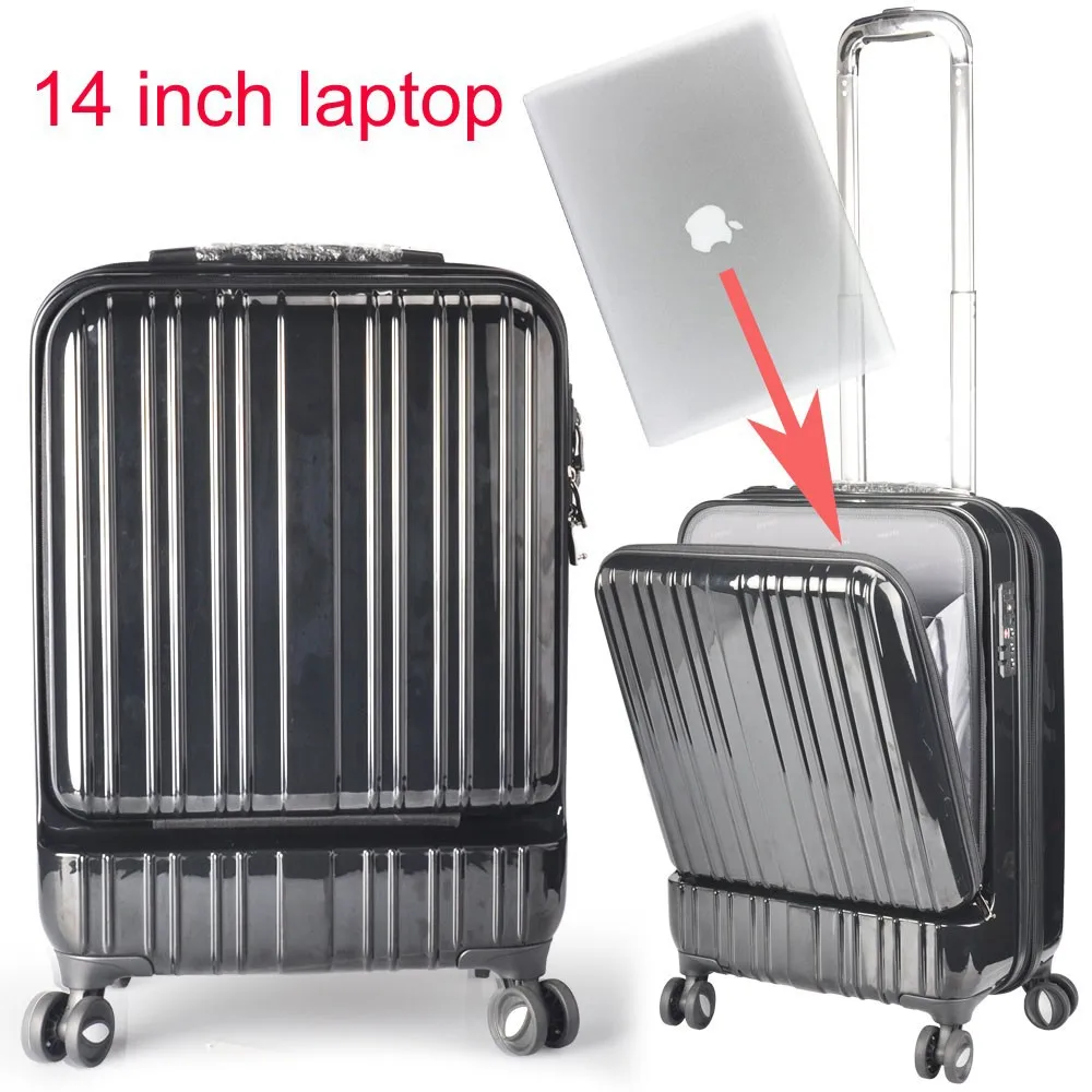 Business design Polycarbonate luggage with a front access pocket