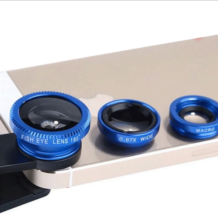 2019 Mobile Phone Lens 3in1 Kit Universal Clip Smartphone Camera Lenses Wide Angle Macro Fish Eye for Smart phone