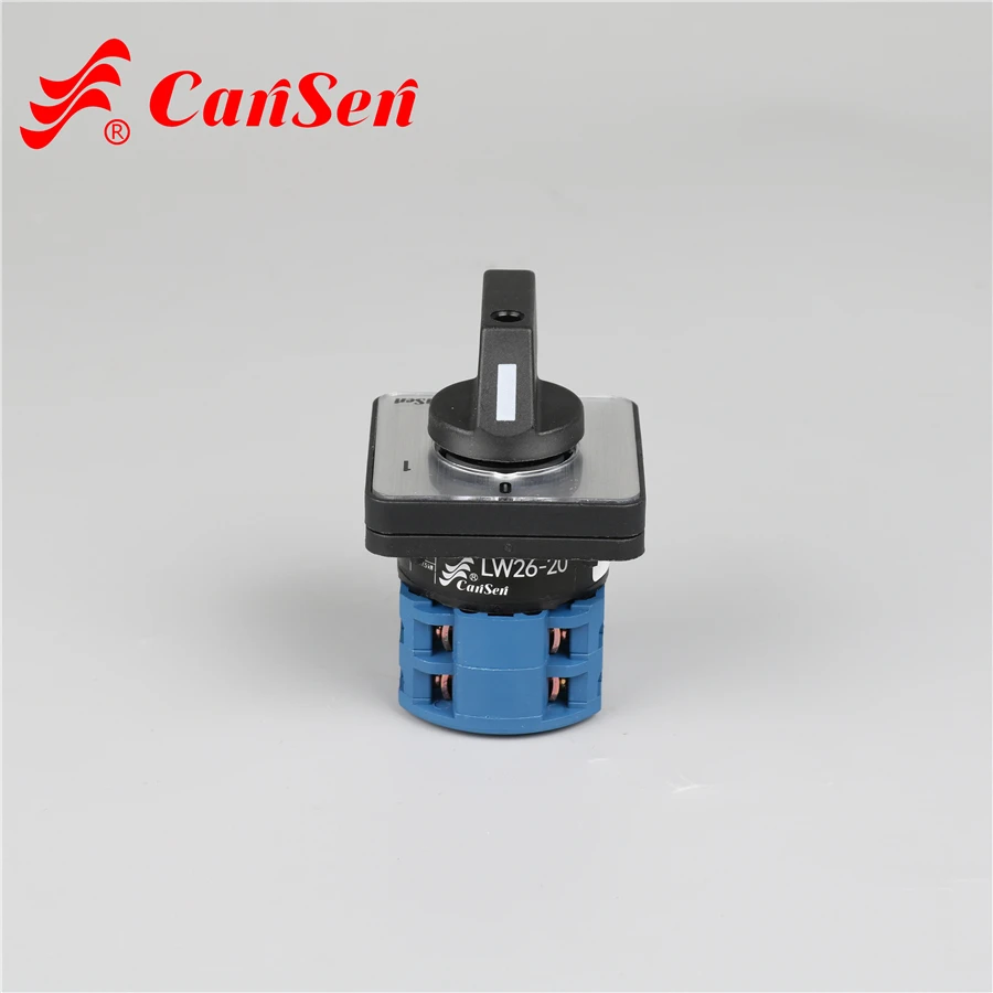 Cansen LW26-20 поворотный Кулачковый выключатель переключения 0-1 4p, испытательный аппарат электродвигателя, сварочный аппарат