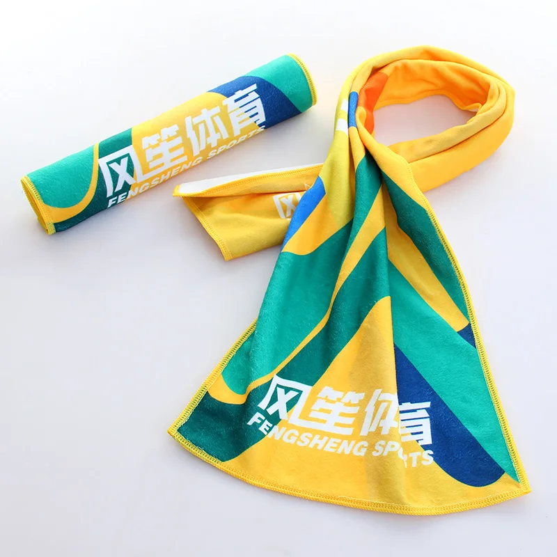 Microfiber High Water Absorbency Gym Towels Custom Print Sport Cooling Towel