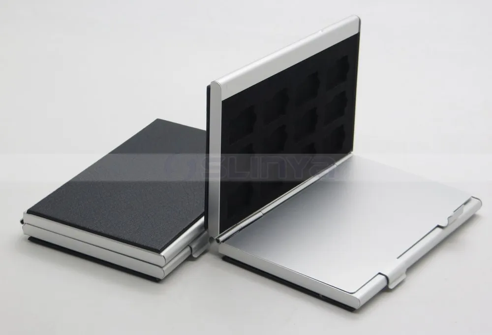 Leather Aluminum EVA 24 Micro SD TF Card Case Memory Card Storage Carrying Case Holder Protector