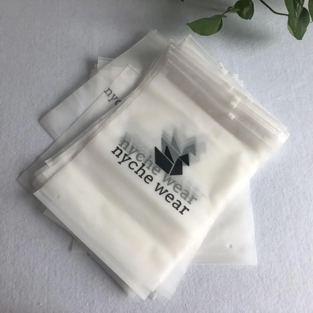 Пользовательский логотип прозрачный ПВХ пластиковый двухсторонний матовый пакет на молнии с логотипом