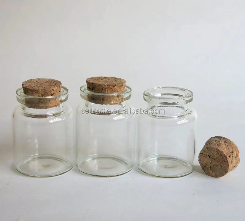 15ml clear glass cork bottle with stopper