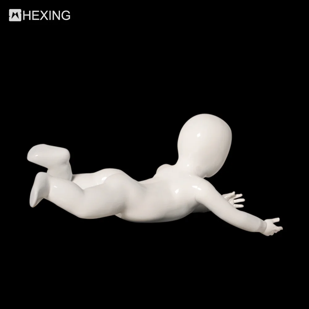 Crawling Toddlers FRP Abstract White Baby Full Body Mannequin