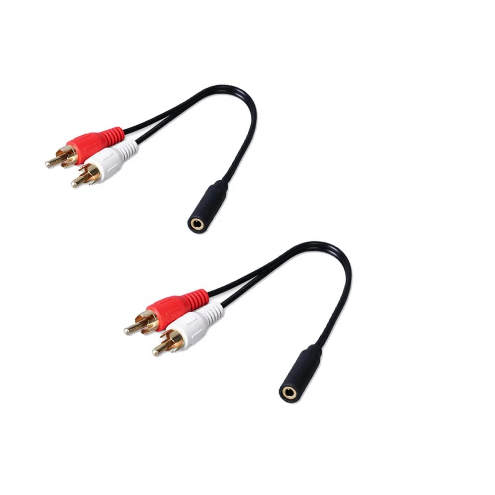
Audio Y Cable Splitter 2RCA Plugs 3.5mm Jack Female Stereo to RCA Adapter Cable Audio Cable for Speaker 
