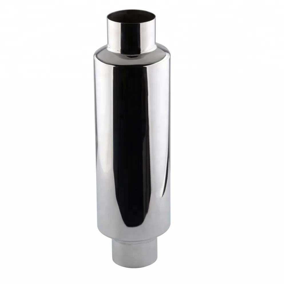 Универсальный автомобильный резонатор из нержавеющей стали, глушитель выхлопной трубы 2,5 дюйма на входе 2,5 дюйма на выходе, наконечник выхлопной трубы