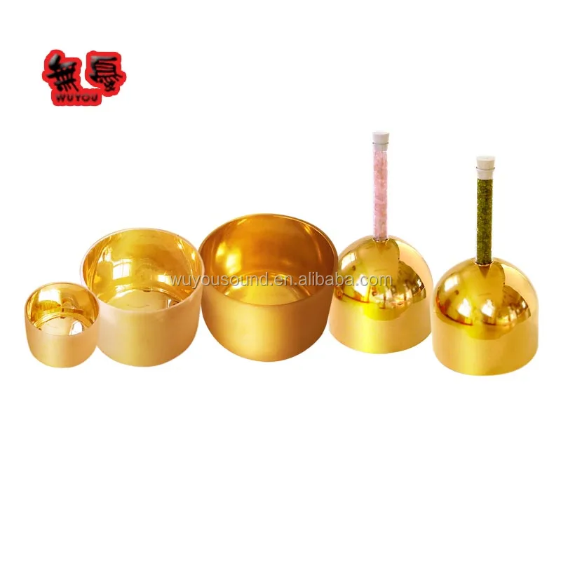 
24K Gold sound healing Quartz Crystal singing bowl 