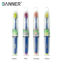 Premium Travel Manual Toothbrush with Rectangular Brush Head with Ultra Soft Bristles toothbrush case