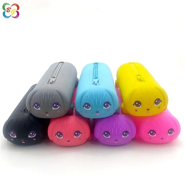 Cute Puppy Dog Student Silicone Rubber Pencil Bag/Stationary Pouch