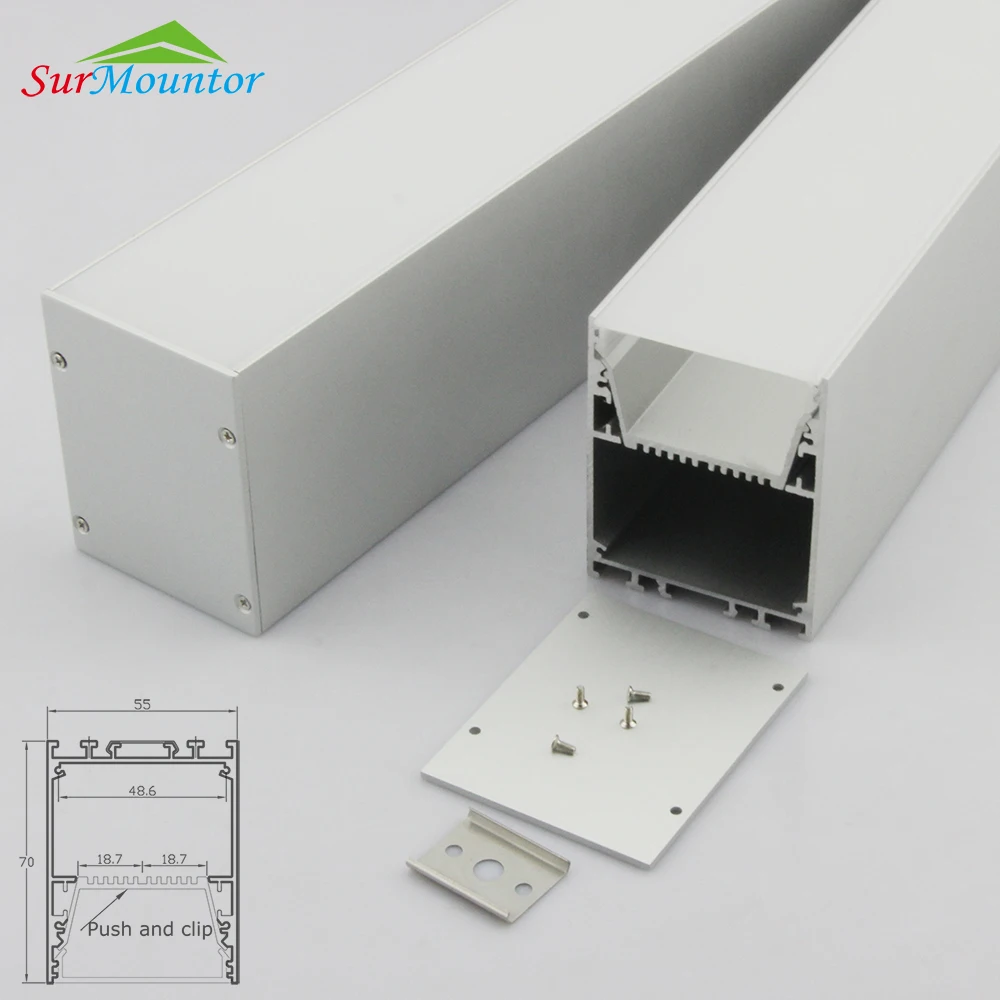 Потолочный светодиодный алюминиевый профиль A5570 для широкой светодиодной ленты CE RoHS