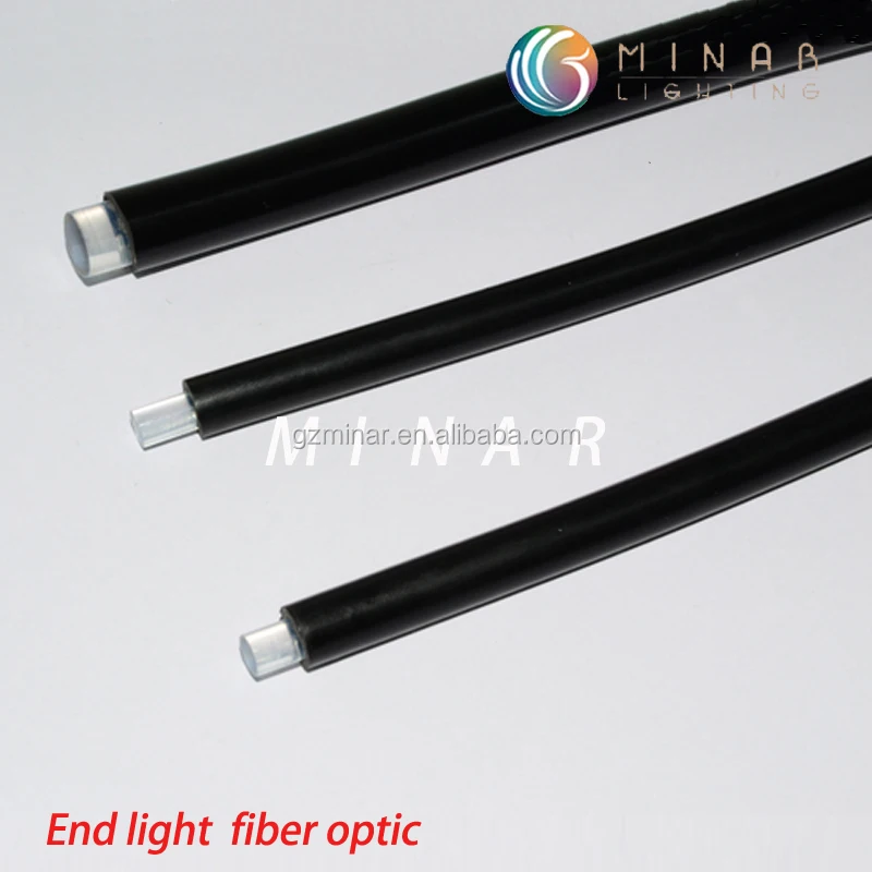 PMMA solid end glow emitting multi core fiber optic cable for swimming pool