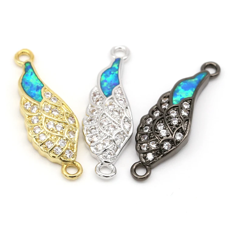 Ссылку найти опал с креплением микро-паве ювелирные изделия браслет разъем крыльев кубический цирконий