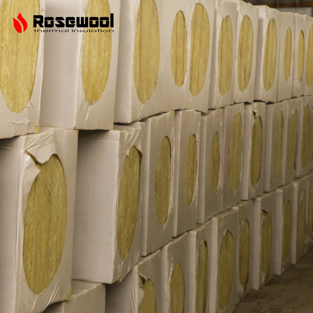 Soundproof Resin Bonded Thermal Water Miner Insulation Rock Wool Slab