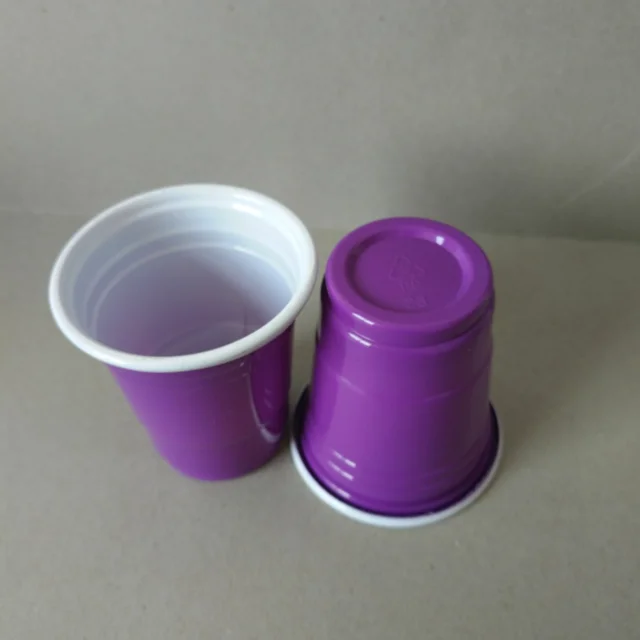 2oz Purple White plastic mini glass customized color and logo cup