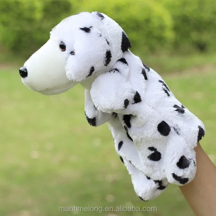 Kids Toy Dog Shape Puppet Hand Puppet Finger Puppet Sack Hand Dolls Plush for Baby Child