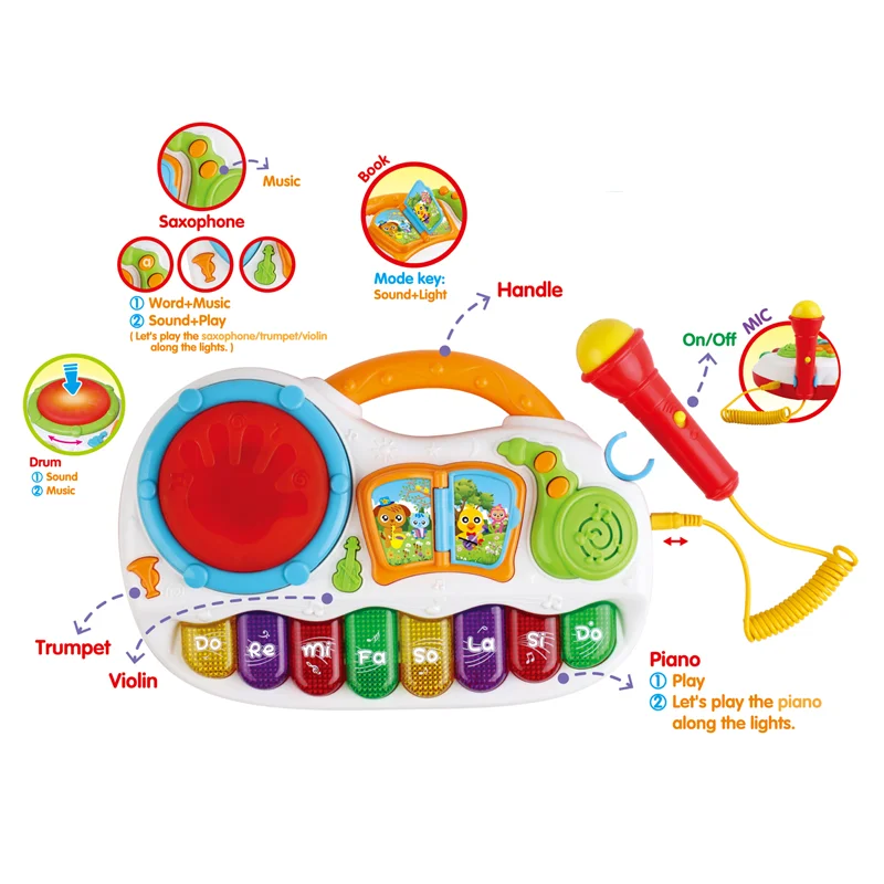 Multi-functional educational electric musical instrument piano toy for kids