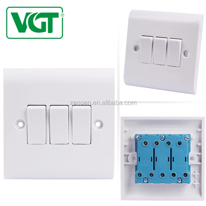 ВГТ 250 В CE Высокое качество Африка Египет Британский стандарт Европейский настенный выключатель