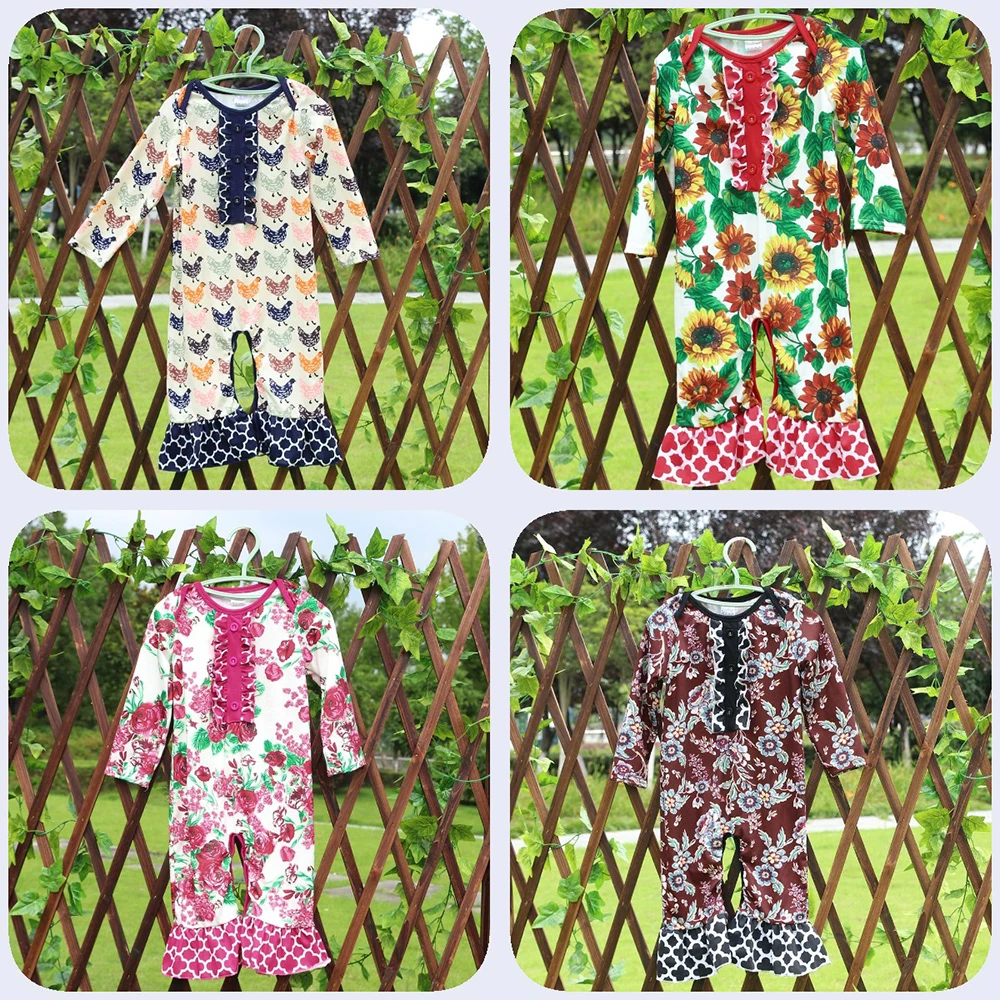 
top sale fall winter romper baby girls knit romper custom baby romper printing clothes 