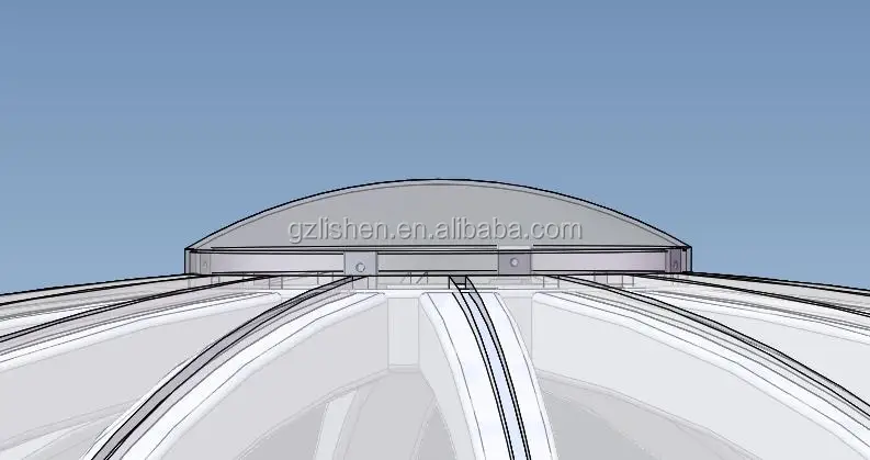 
custom-made large polycarbonate skylight dome with steel frame roof dome 