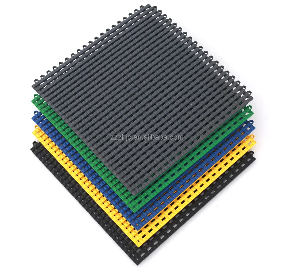 anti-slip durable pvc interlocking garage floor tiles/removable plastic interlocking floor mats for car washing