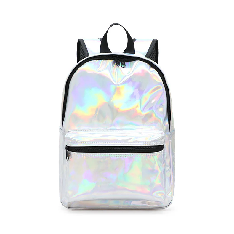 Fashion laser luminous holographic school bag teens magic backpack bag for girls