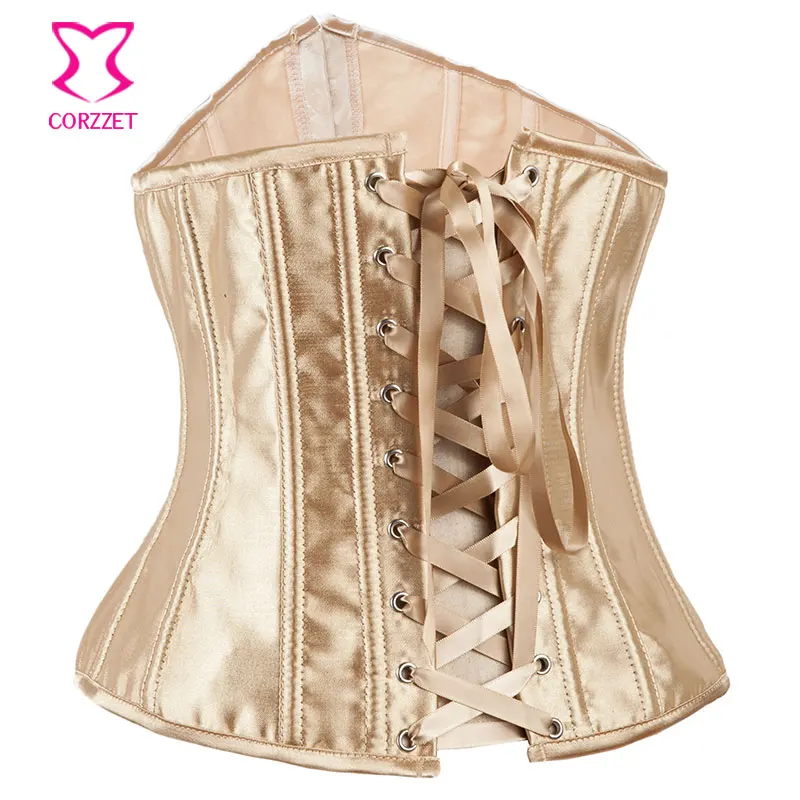 2686A Satin Underbust Back Lace Up Closure Front Buckle Steel Bone Steampunk Guangzhou Factory Wholesales Pricing For Women