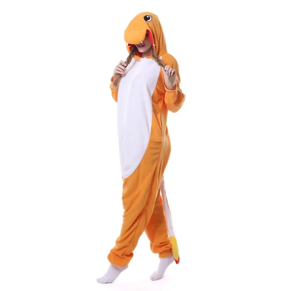 Cute Fire Dragon Pajamas Polar Fleece Fabric Costume dress