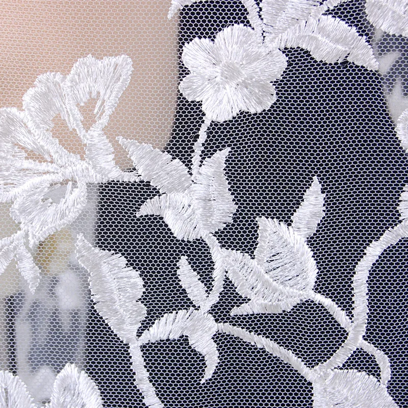 
Wholesale Pure White Cotton Guipure Bridal Wedding 3d Flower Lace Embroidered Fabric 