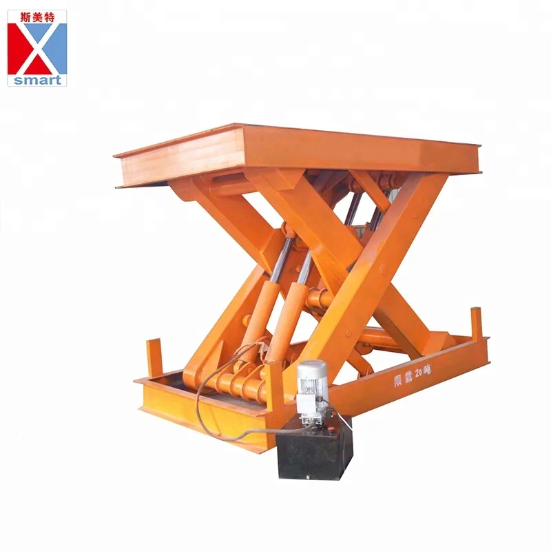 2.5ton CE scissor lift hydraulic lifting table trolley with roller