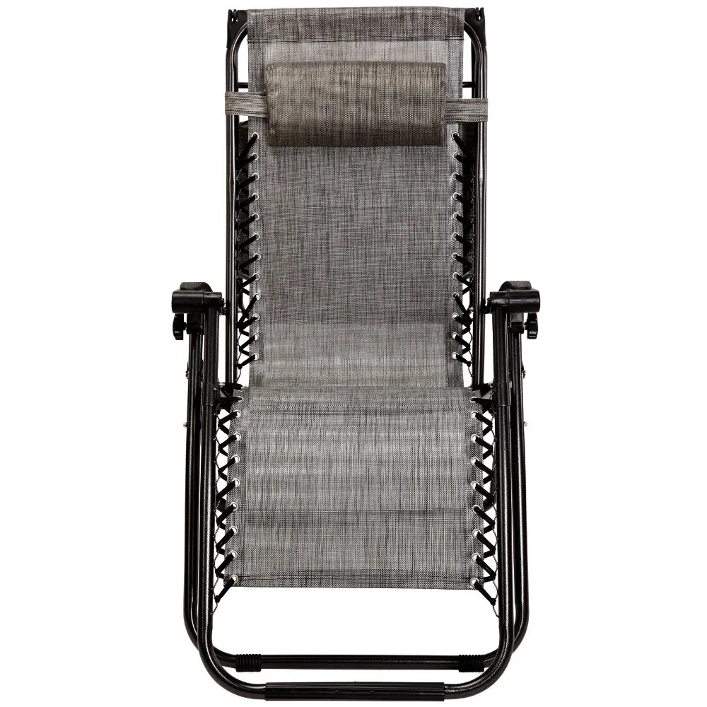 Set of 2 Outdoor Zero Gravity Chair Reclining Lounger with Sun Shade and Headrest