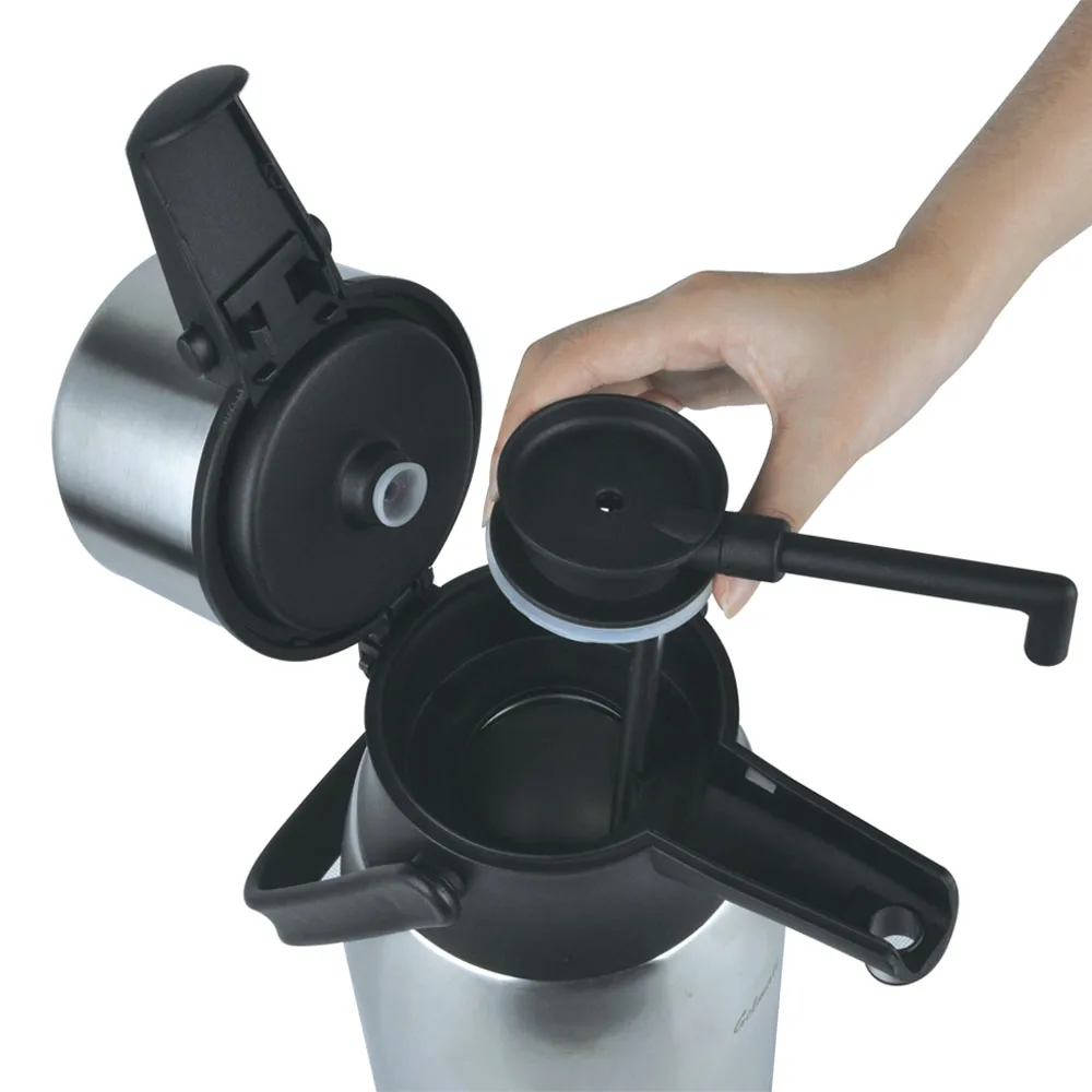 Coffee tea dispenser stainless steel insulated thermos 2l vacuum airpot pump pot
