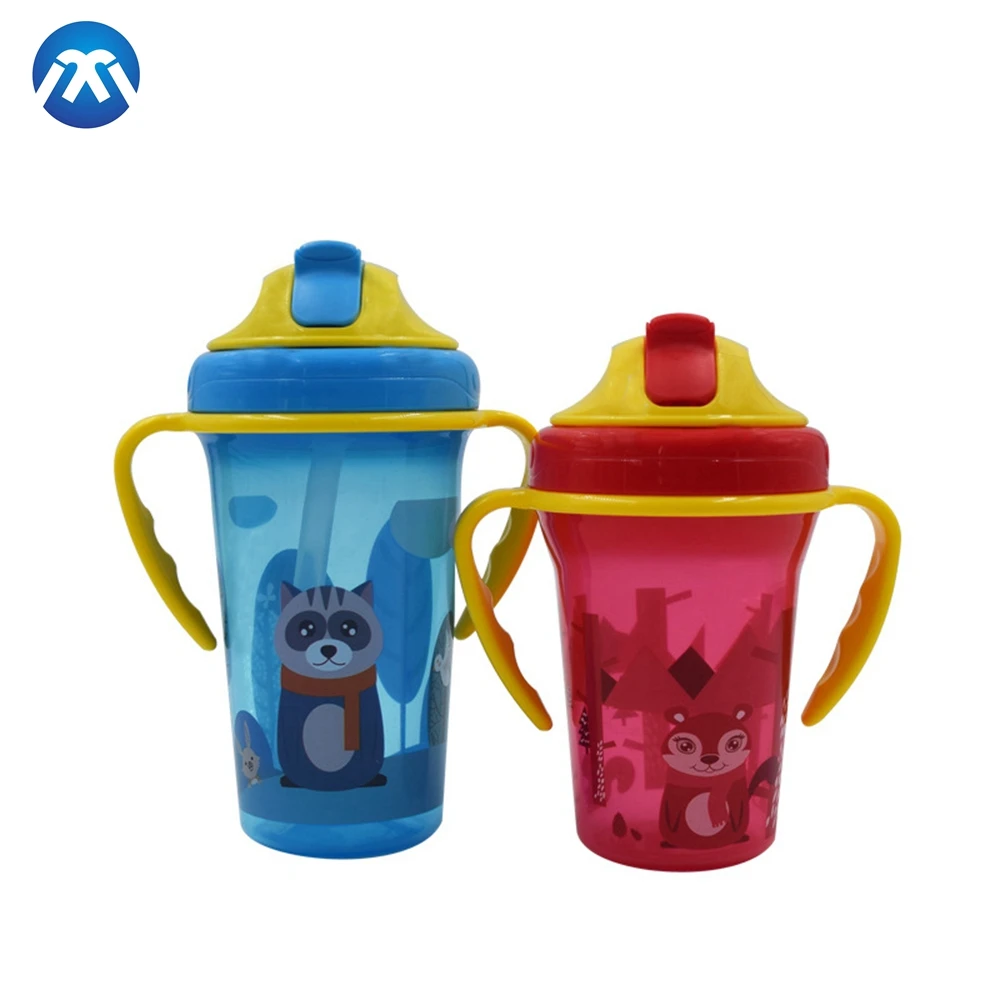 210ml/300ml Wholesale BPA Free  baby feeding  bottle children training straw cup baby sippy cup