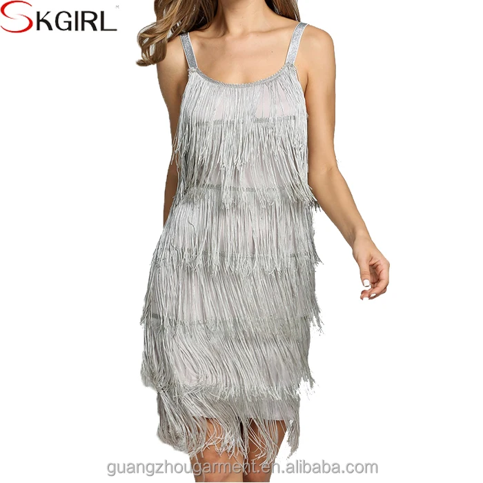 Wholesale 1920s costume tassel layered fringe party gowns great fancy flapper gatsby dress for ladies
