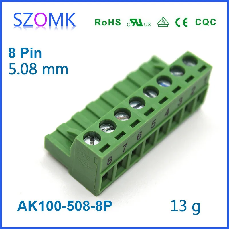 8 Positions Phoenix Pluggable Terminal Block 5.08mm Pitch Female Part 300V 10A