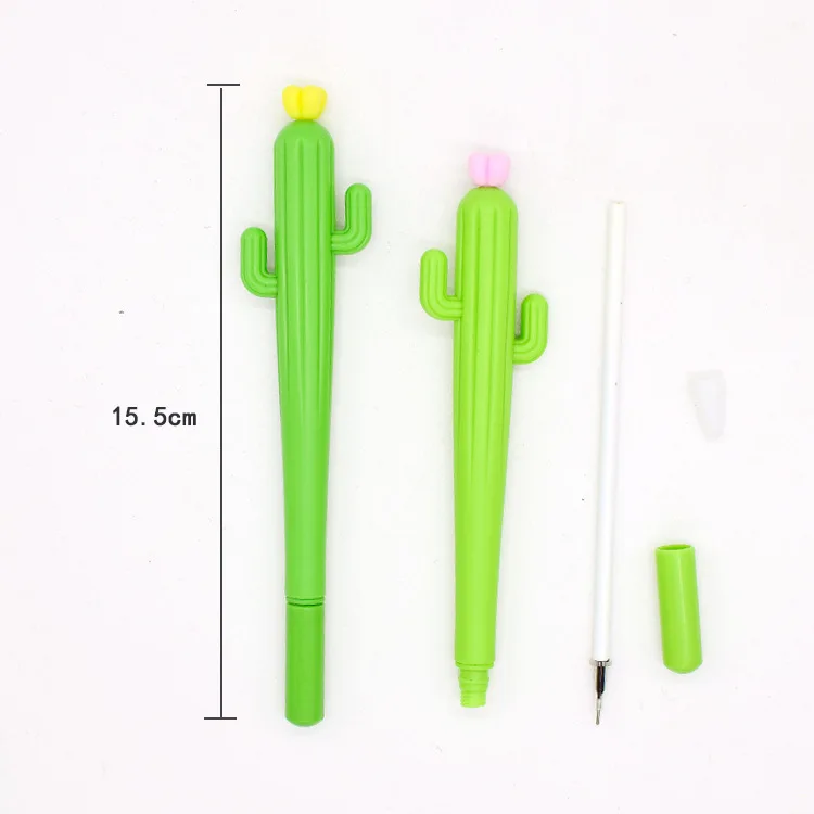 New Cute Creative Green Cactus Flower Gel Pen Office School Gift Stationery Pen